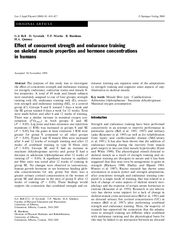 (PDF) Effect of concurrent strength and endurance training on skeletal ...
