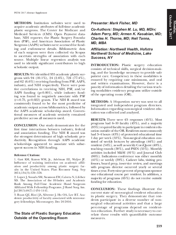 (PDF) Abstract: The State of Plastic Surgery Education Outside of the ...