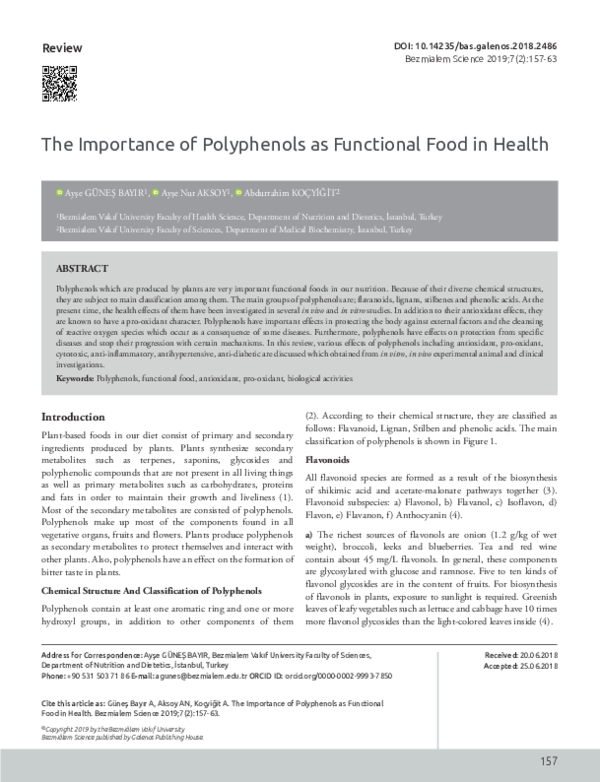 (PDF) The Importance of Polyphenols as Functional Food in Health