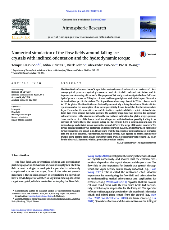 (PDF) Numerical simulation of the flow fields around falling ice ...