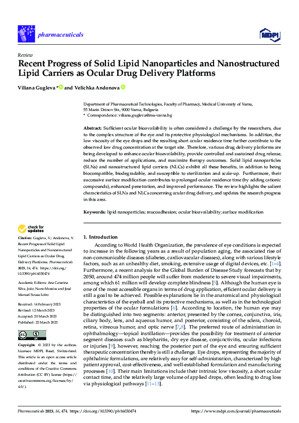 (PDF) Recent Progress of Solid Lipid Nanoparticles and Nanostructured ...
