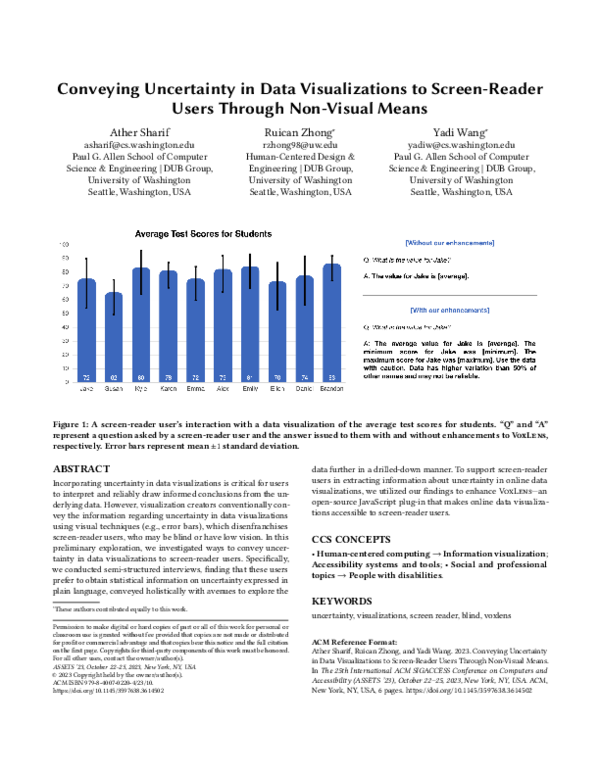 (PDF) Conveying Uncertainty in Data Visualizations to Screen-Reader ...