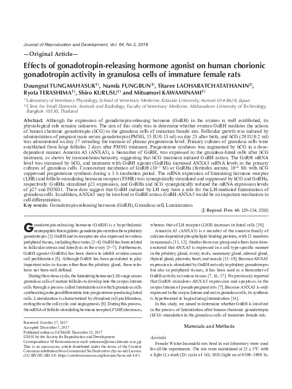 (PDF) Effects of gonadotropin-releasing hormone agonist on human ...