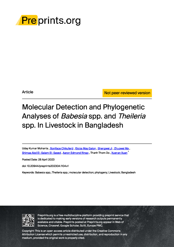 (PDF) Molecular Detection and Phylogenetic Analyses of Babesia spp. and ...