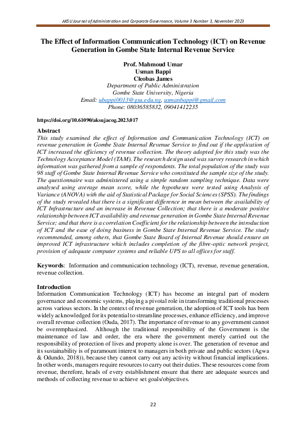 (PDF) The Effect of Information Communication Technology (ICT) on ...