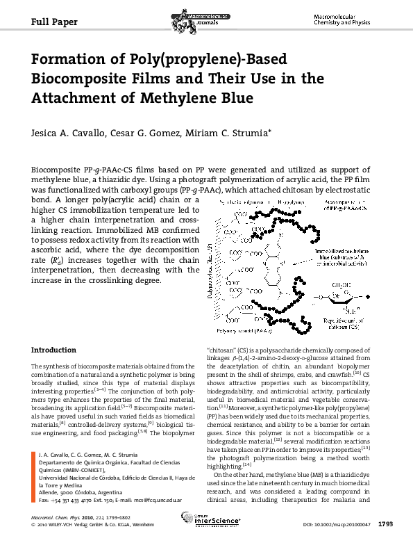 (PDF) Formation of Poly(propylene)-Based Biocomposite Films and Their ...