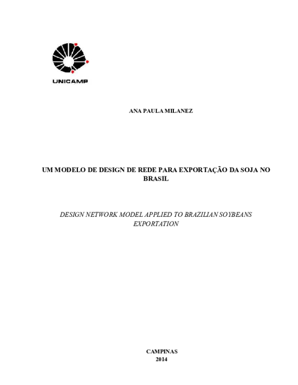 (PDF) Um modelo de design de rede para exportação da soja no Brasil ...