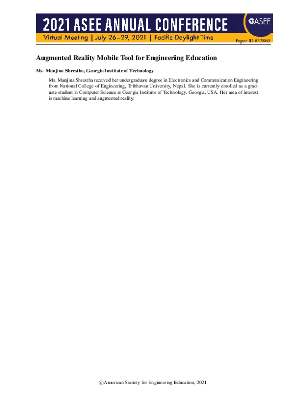 (PDF) Augmented Reality Mobile Tool for Engineering Education