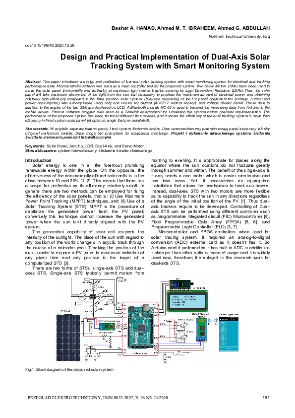 (PDF) Design and Practical Implementation of Dual-Axis Solar Tracking ...