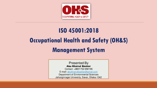 Pdf Occupational Health And Safety Oh S Management System Iso 45001 2018 Pdf Occupational Health And Safety Oh S Management System Iso 45001 2018