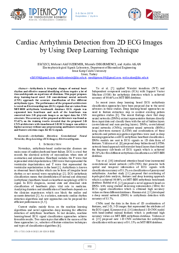Deep Learning For Single-Lead Ecg Beat Arrhythmia-Type – OPDM