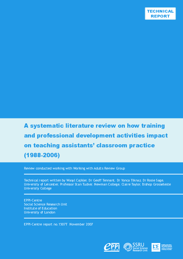 (PDF) A Systematic Literature Review on how Training and Professional ...