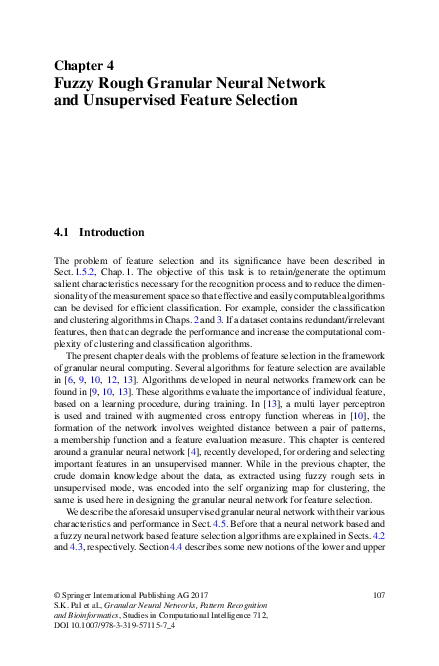 (PDF) Fuzzy Rough Granular Neural Network and Unsupervised Feature ...