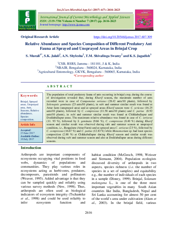 (PDF) Relative Abundance and Species Composition of Different Predatory ...