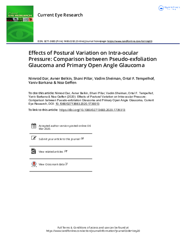 (PDF) Effects of Postural Variation on Intra-ocular Pressure ...
