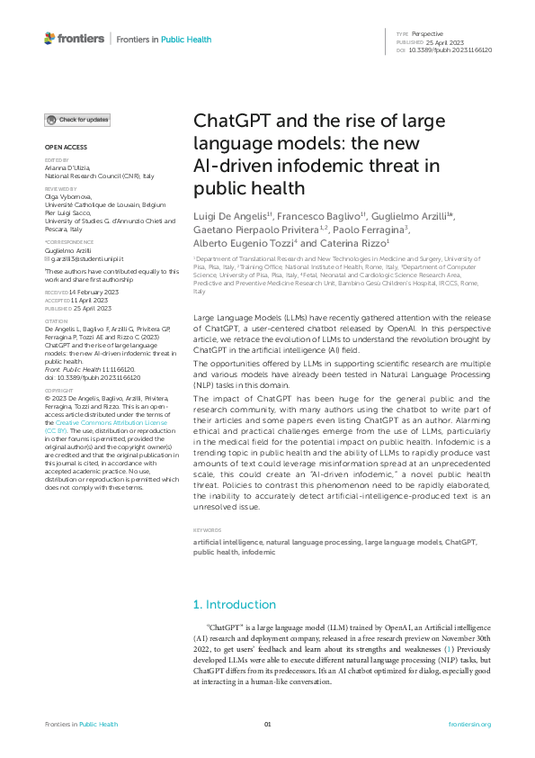 (PDF) ChatGPT and the rise of large language models: the new AI-driven ...