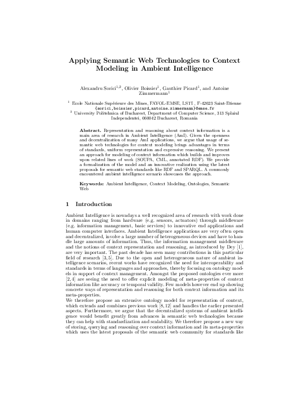 (PDF) CONSERT: Applying semantic web technologies to context modeling ...