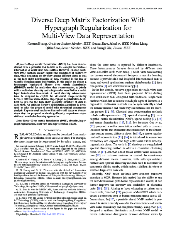 (PDF) Diverse Deep Matrix Factorization With Hypergraph Regularization ...