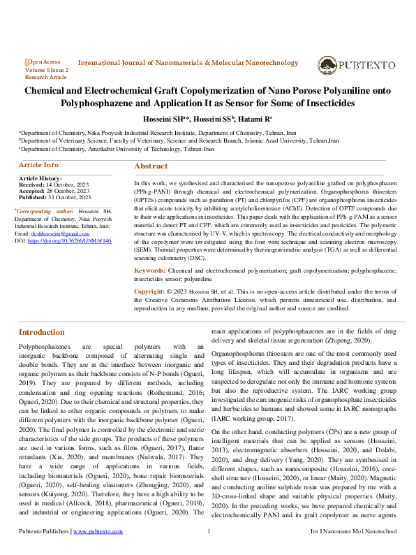 (PDF) Chemical and Electrochemical Graft Copolymerization of Nano ...