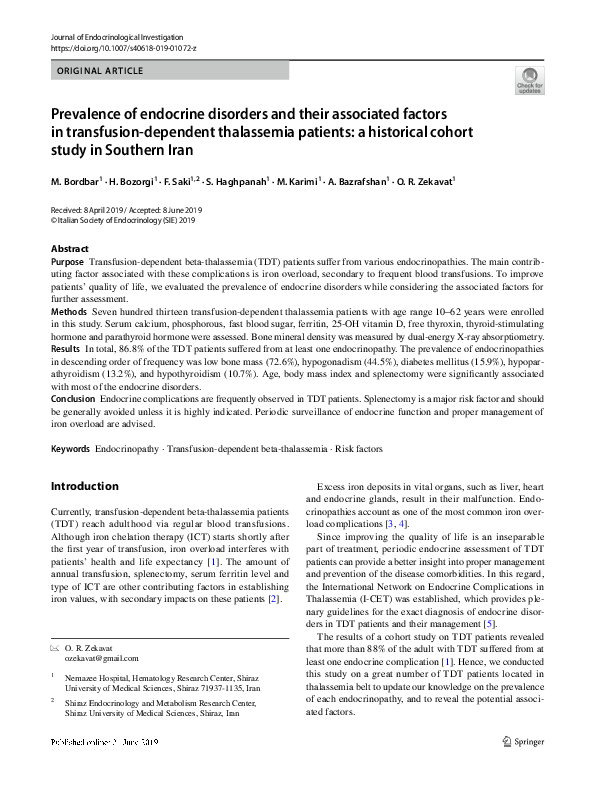 (PDF) Prevalence of endocrine disorders and their associated factors in ...
