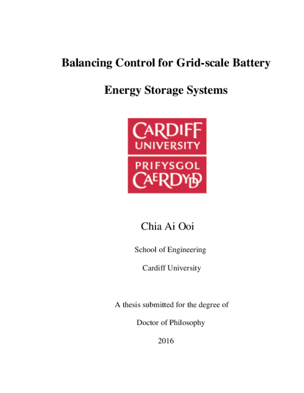 (PDF) Balancing control for grid-scale battery energy storage system