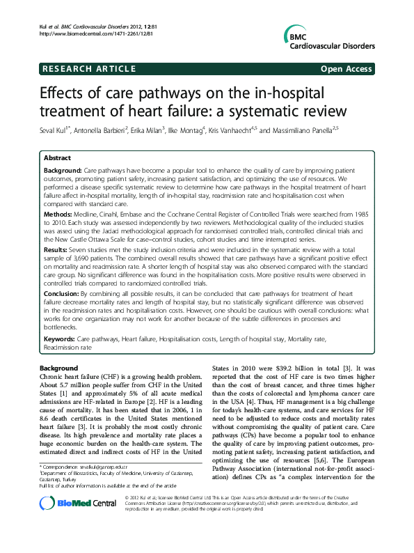 (PDF) Effects of care pathways on the in-hospital treatment of heart ...