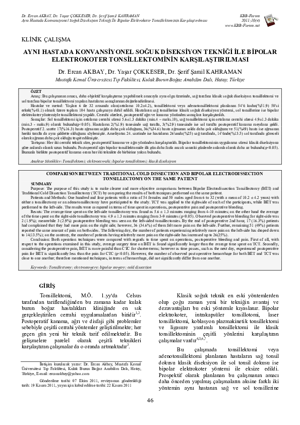 (PDF) Comparison Between Traditional Cold Dissection and Bipolar ...