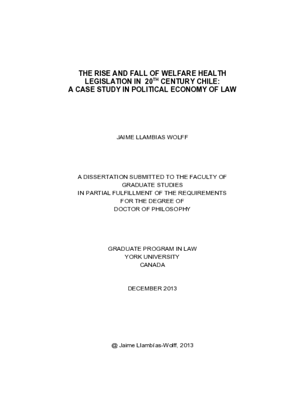 (PDF) The Rise and Fall of Welfare Health Legislation in 20th Century ...