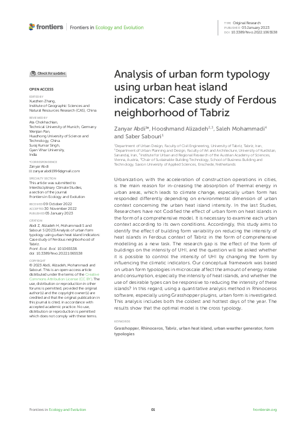 (PDF) Analysis of urban form typology using urban heat island ...
