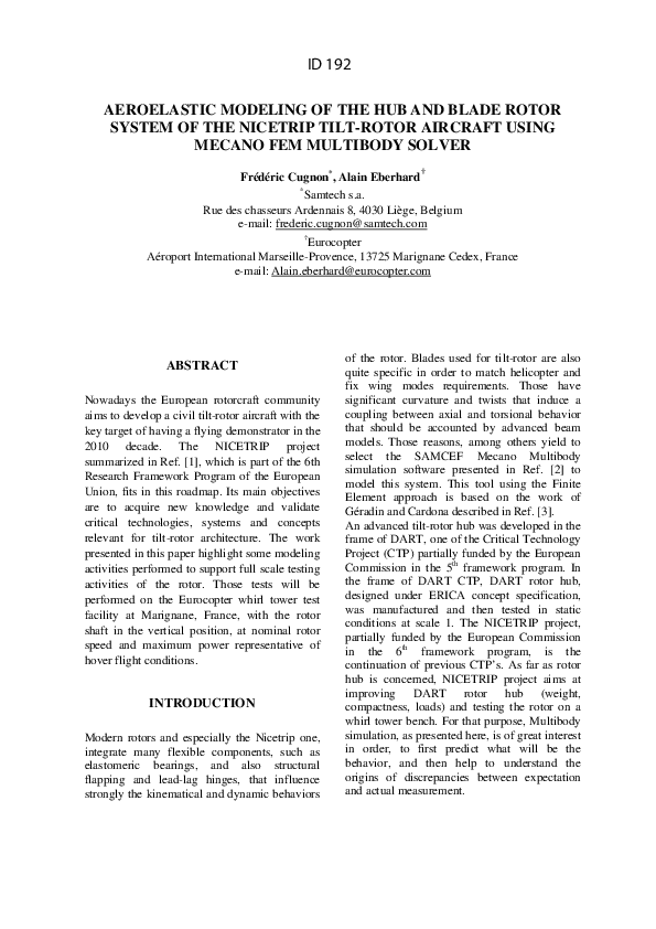 (PDF) Aeroelastic modeling of the hub and blade rotor system of the ...