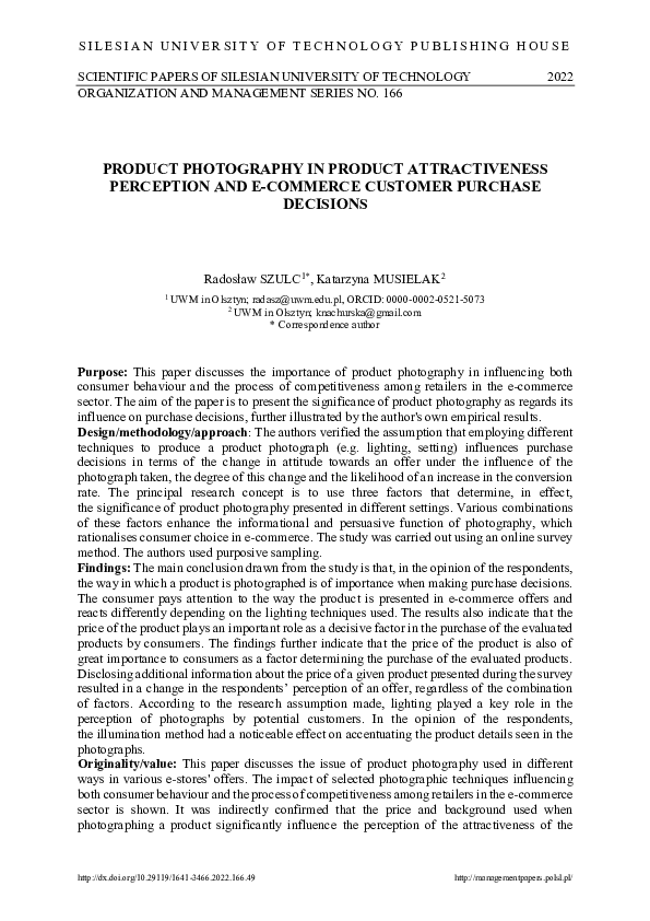 (PDF) Product photography in product attractiveness perception and e ...