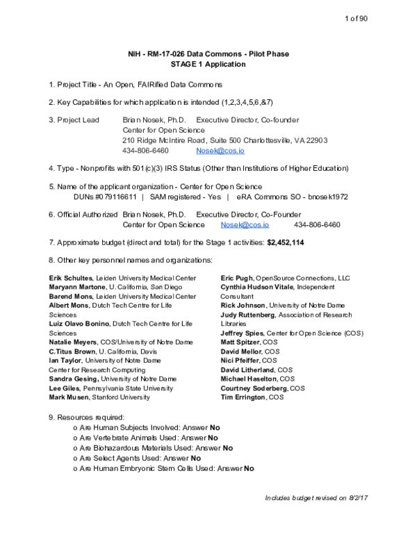 (PDF) An Open, FAIRified Data Commons: Proposal for NIH Data Commons Pilot