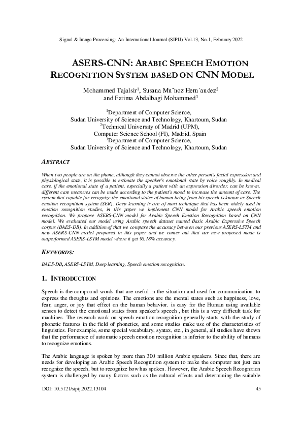 (PDF) ASERS-CNN: Arabic Speech Emotion Recognition System based on CNN ...
