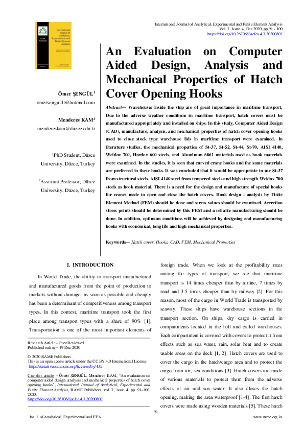(PDF) An Evaluation on Computer Aided Design, Analysis and Mechanical ...