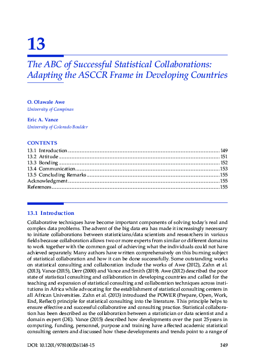 (PDF) The ABC of Successful Statistical Collaborations: Adapting the ...