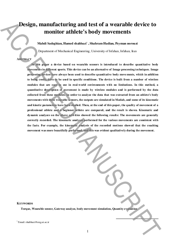 (PDF) Design , manufacturing and test of a wearable device to monitor ...