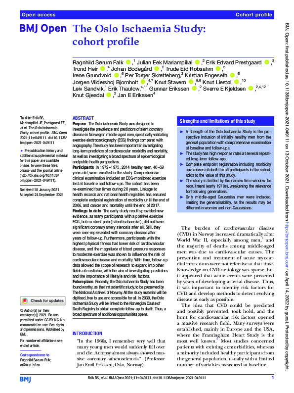 (PDF) The Oslo Ischaemia Study: cohort profile