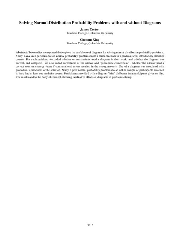 (PDF) Solving Normal-Distribution Probability Problems with and without ...