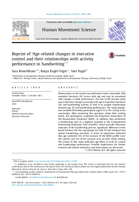(PDF) Reprint of ‘Age-related changes in executive control and their ...