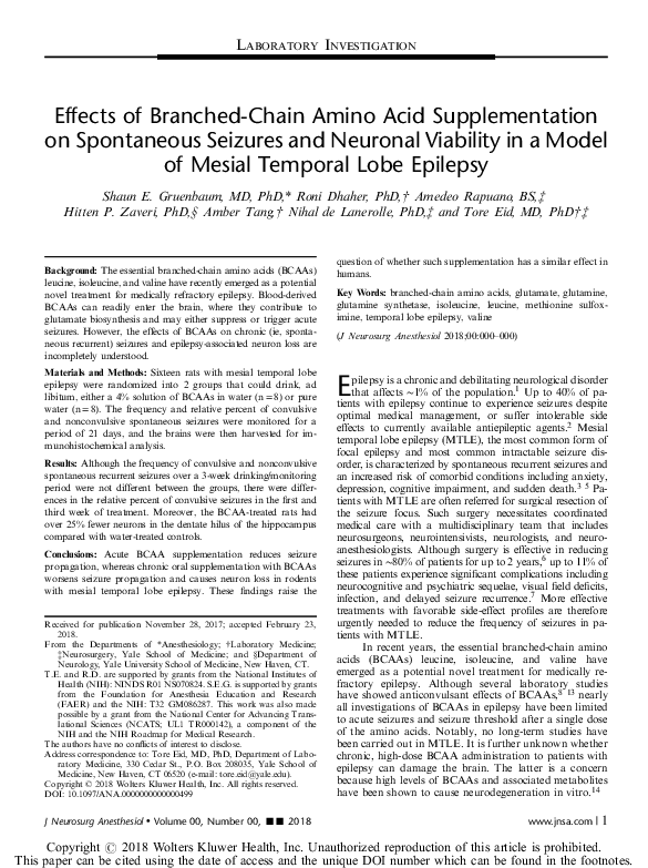 (PDF) Effects of branched chain amino acid supplementation on patient ...
