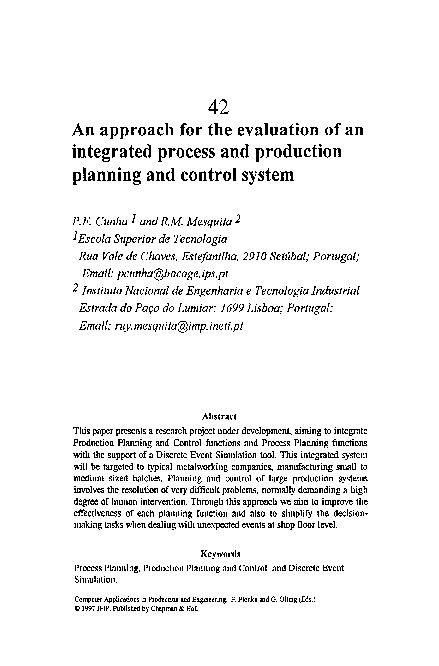 (PDF) An approach for the evaluation of an integrated process and ...
