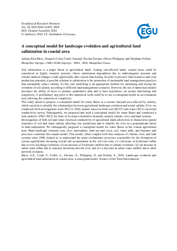 (PDF) A conceptual model for landscape evolution and agricultural land ...