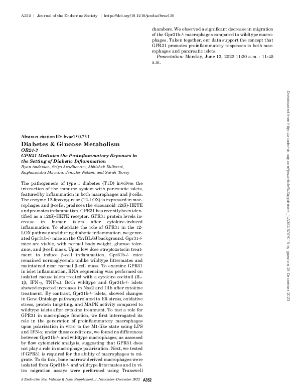 (PDF) OR24-3 GPR31 Mediates the Proinflammatory Reponses in the Setting ...