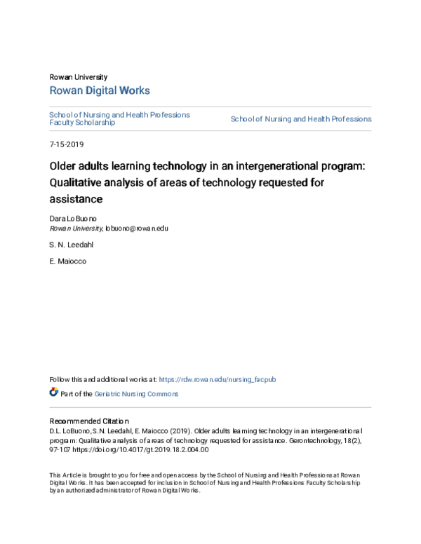(PDF) Older adults learning technology in an intergenerational program ...