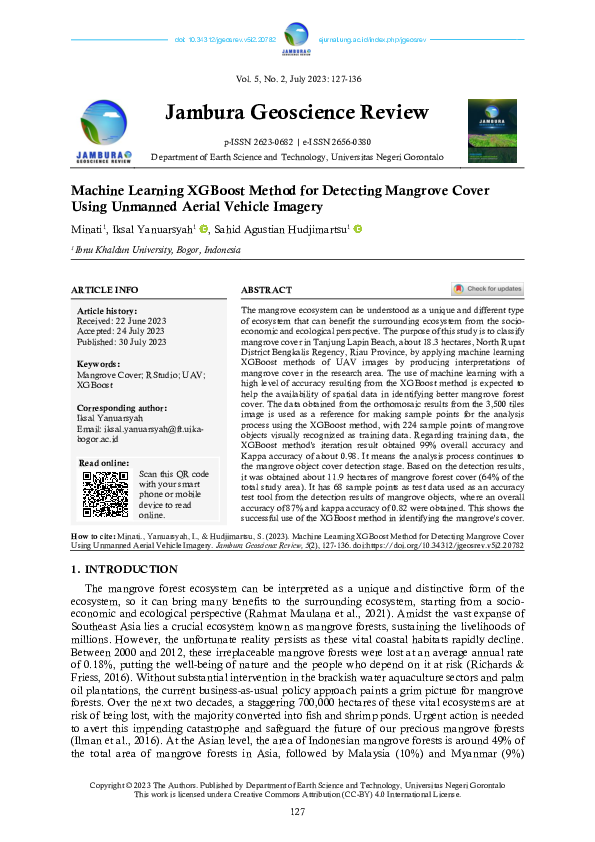 (PDF) Machine Learning XGBoost Method for Detecting Mangrove Cover ...