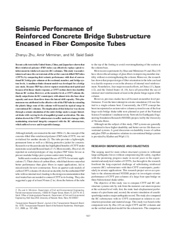 (PDF) Seismic Performance of Reinforced Concrete Bridges with ...