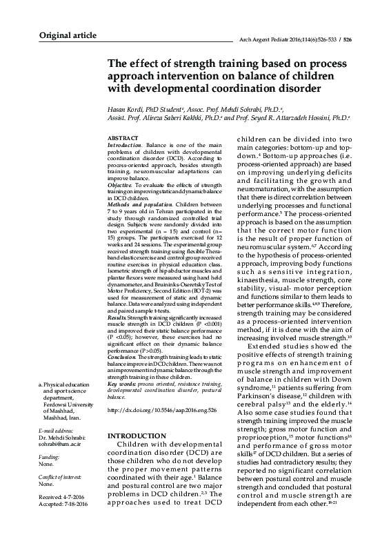 (PDF) The effect of strength training based on process approach ...