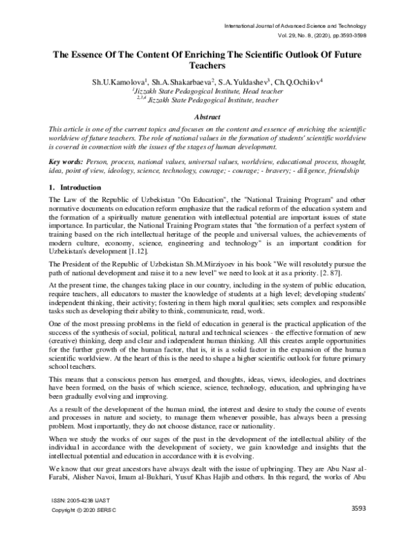 (PDF) The Essence Of The Content Of Enriching The Scientific Outlook Of ...