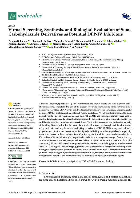 (PDF) Virtual Screening, Synthesis, and Biological Evaluation of Some ...