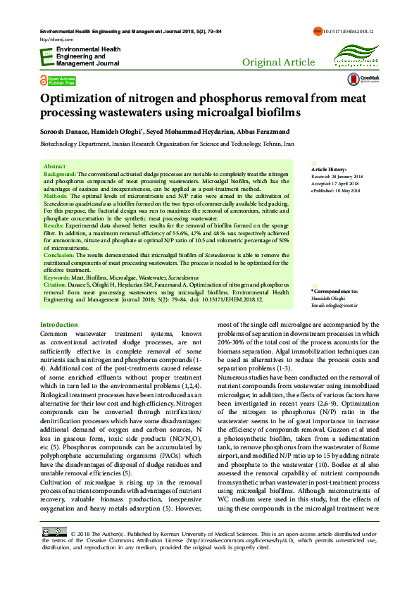 (PDF) Optimization of nitrogen and phosphorus removal from meat ...